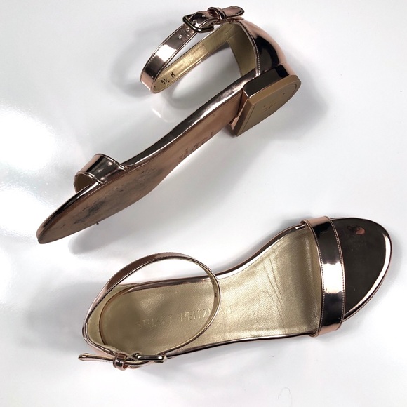 Stuart Weitzman Metallic Rose Gold Sandals Sz. 5.5 - Picture 6 of 7